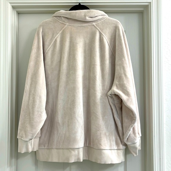 Women’s Athleta Recover Cozy Snap Front Sweatshirt Cream Plus Size 2X - Picture 11 of 11